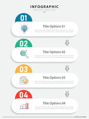 Infographic template 4 Step timeline journey isolated background, Data visualization flat simple design. presentation graph. Business timeline creator 4 options, vector illustration.