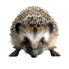 Obraz premium A cute hedgehog with detailed spines and expressive eyes, perfect for nature and wildlife themes in stock photography.