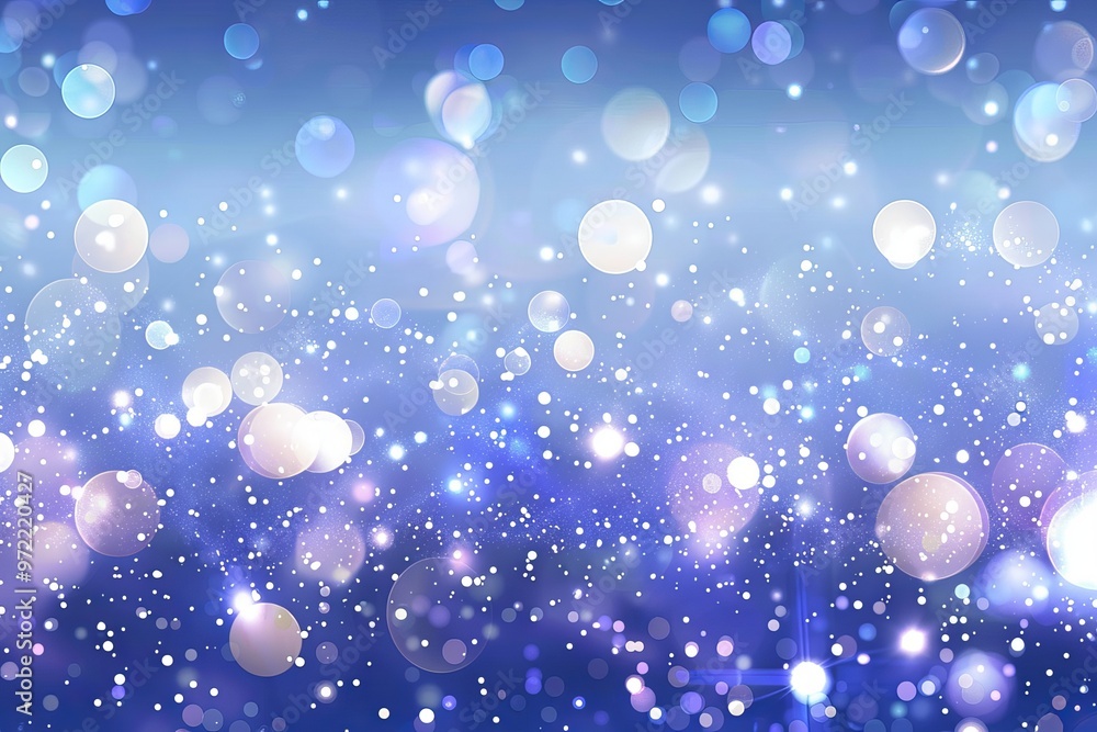 Poster sparkling blue bokeh light effect on a shining vector sky background for dreamy and elegant designs.