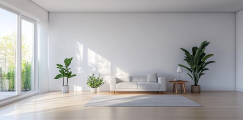 Minimalist room with balanced elements, capturing simplicity and calm through proportional arrangement.