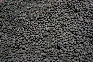 Close up of iron ore pellets