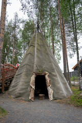 A goahti - Sami traditional hut or tent in Santa Claus Village in Rovaniemi, Finland