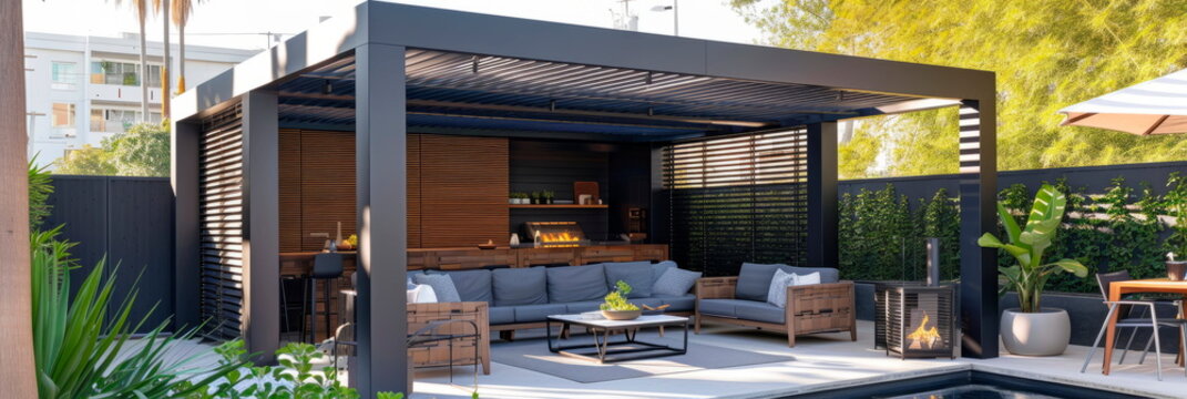 Urban pergolas with retractable roofs that can be adjusted based on the sun's position, allowing for customizable shade.