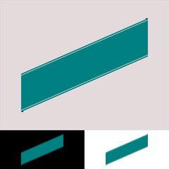 title label in full color illustration of a curved rectangular plane