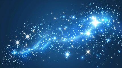 Obraz premium Abstract 3d rendering of soft blue bokeh background with bright light glitter sparkles — perfect backdrop for advertising design, cosmetics, banners, posters, product displays or montages