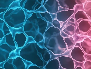 Abstract creative flow of ideas represented as colorful lines connecting multiple brains, idea network, collaborative business concepts