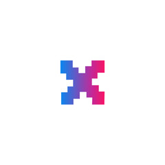 Obraz premium logo letter x gradation pixel