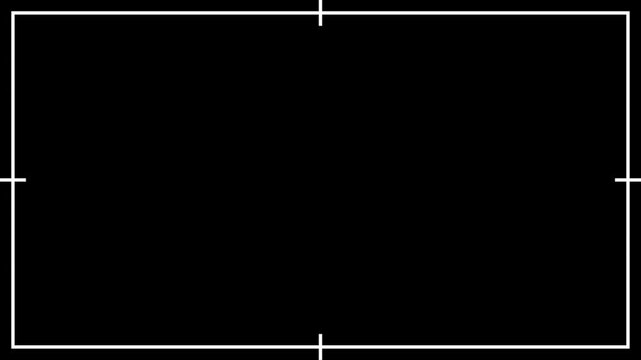 CRT Interface of Centers Center - rectangular frame with glitch effect and black background