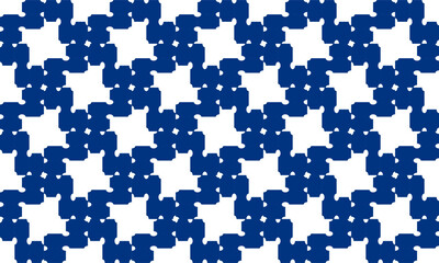 blue puzzle background, seamless geometric pattern with rectangle blue flower diamond checkerboard repeat pattern, replete image, design for fabric printing, star chessboard