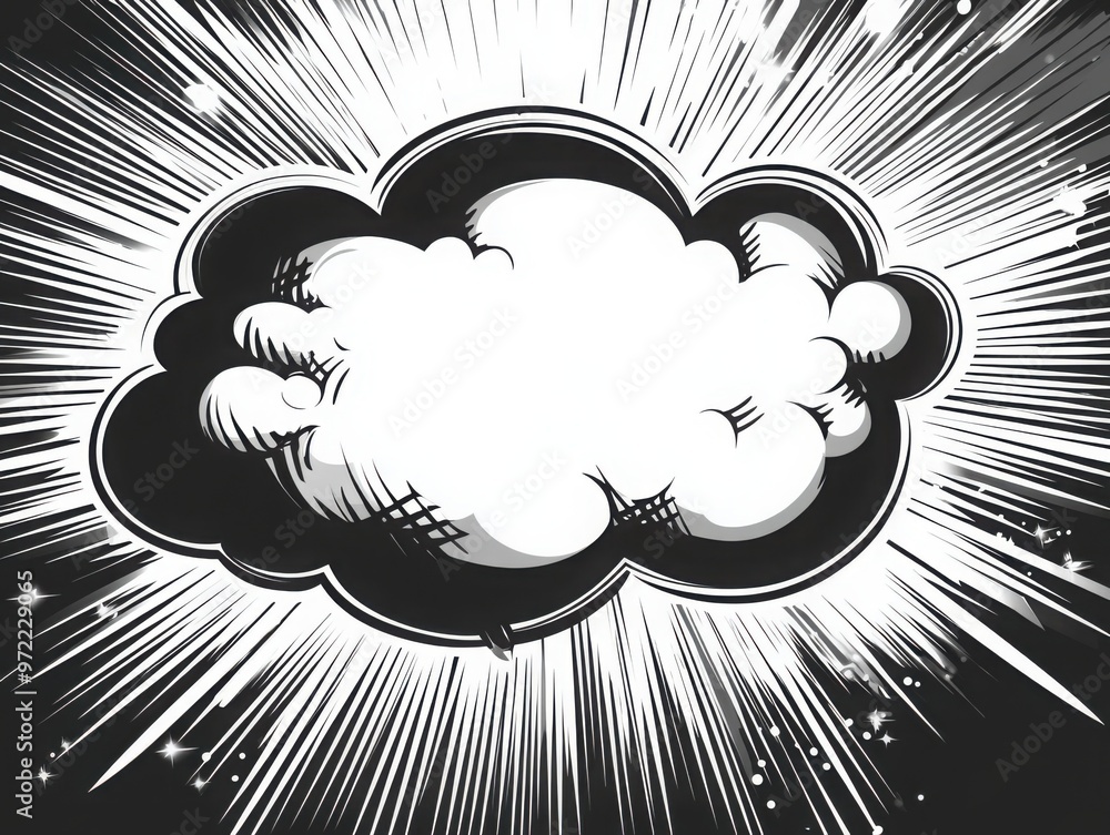 Poster dynamic speech bubble in black and white comic book style capturing a moment of conversation with ex