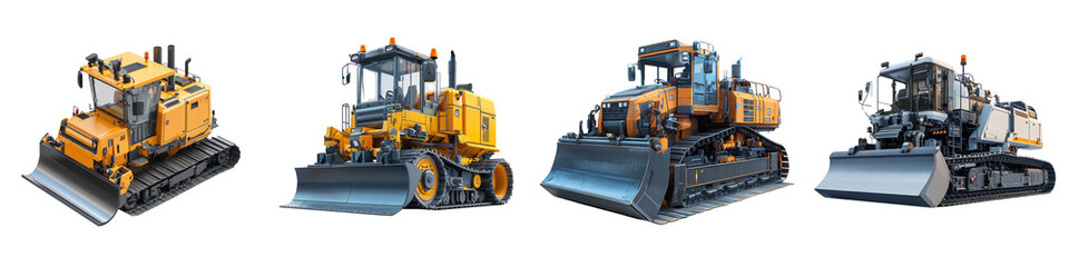 3D icon of a paver machine with a wide screed, on a transparent background.