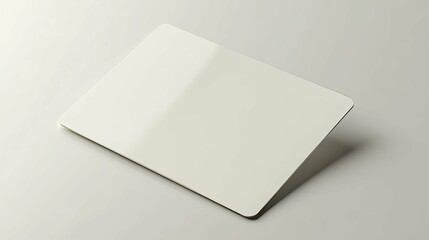 Blank White Rectangular Card Mockup on a White Background