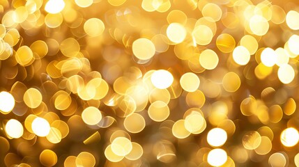 Golden abstract background with soft bokeh lights, creating a warm and elegant visual for festive designs, luxury branding, or celebratory events.