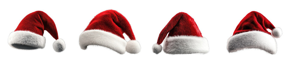 A 3D icon of a Santa Claus hat with a transparent background.