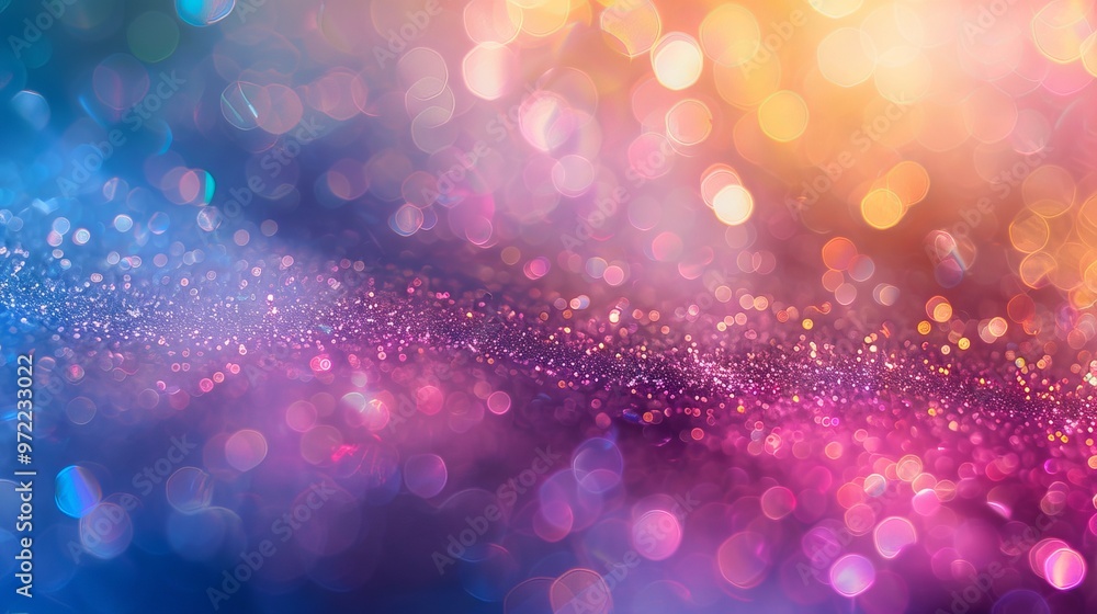 Poster vibrant colorful bokeh background with soft blurred lights for festive designs and dreamy visual eff