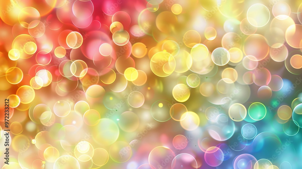 Poster vibrant colorful bokeh background with soft blurred lights for festive designs and dreamy visual eff