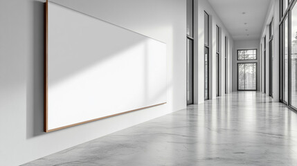 White board hanging on wall. Generative AI