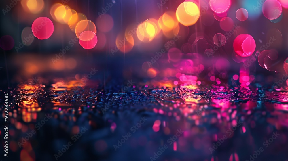 Poster vibrant and artistic bokeh background with colorful light effects for creative design projects