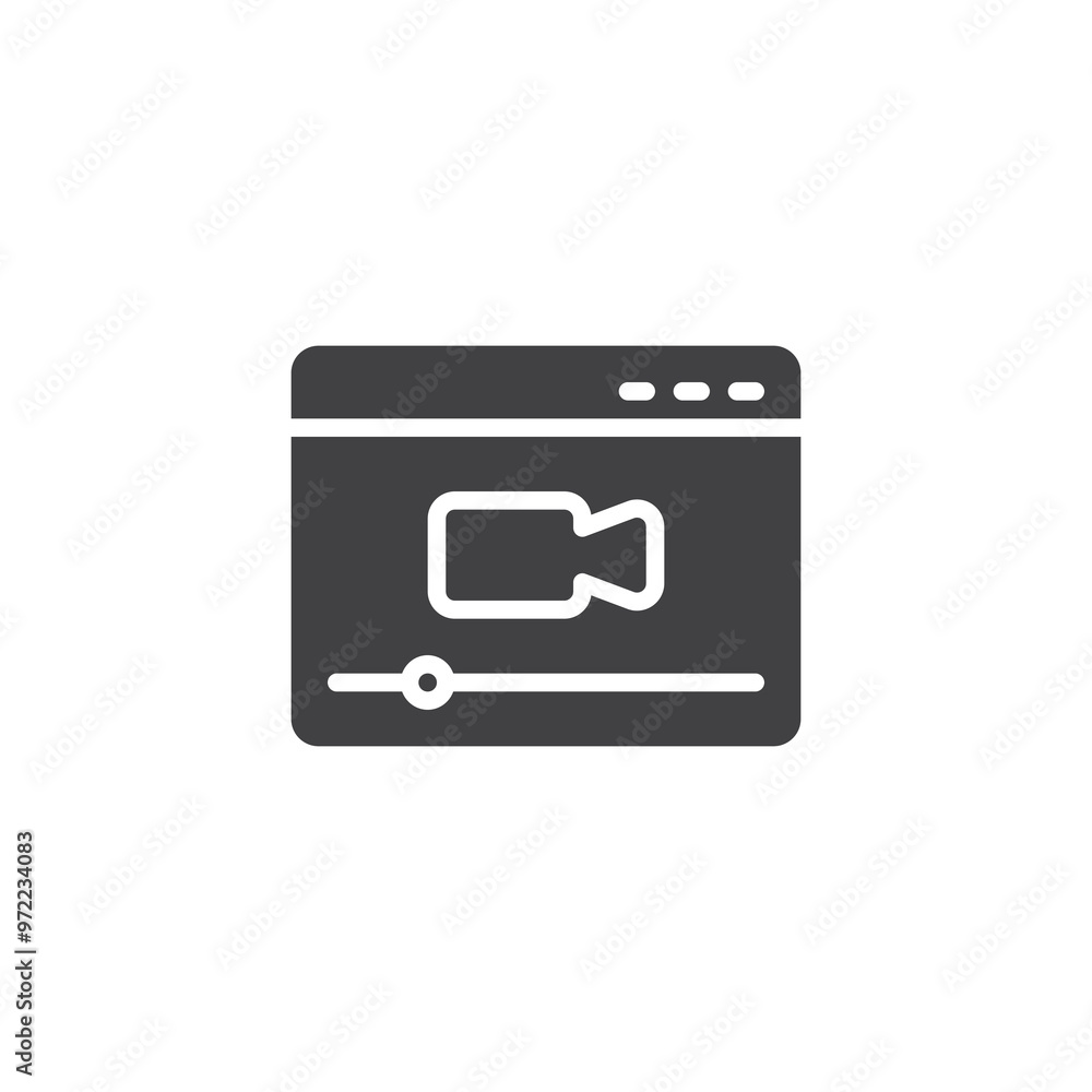 Poster a play button over a video thumbnail on a screen vector icon