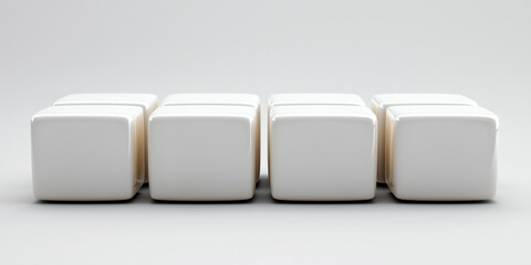set of eight white cube