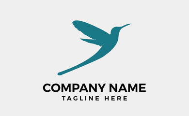 Humming bird logo, creative animal flying vector, Minimal and editable vector illustration.