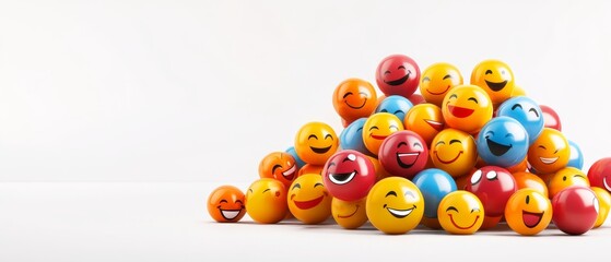 pile of 3D smile emoticons