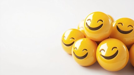 pile of 3D smile emoticons