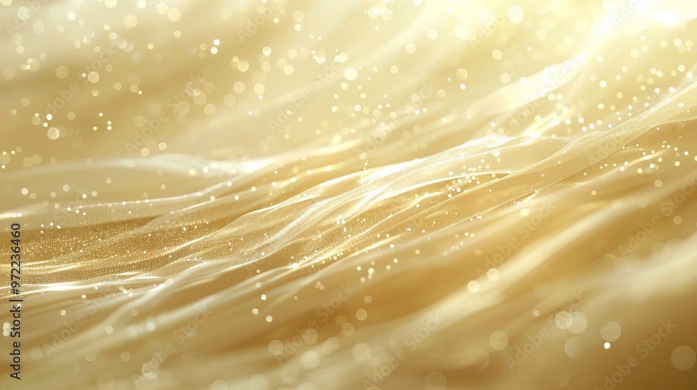 Poster golden abstract background with soft bokeh lights, creating a warm and elegant visual for festive de