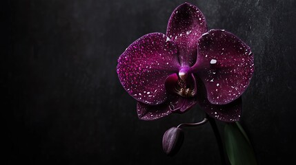 Plakat Bouquet of orchid flowers on black background