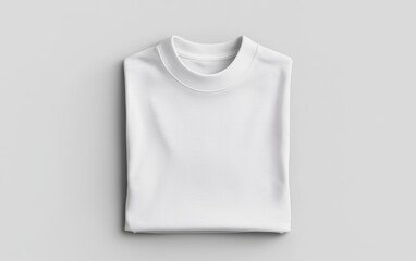 A plain white t-shirt mockup with a relaxed fit, front view displayed on a mannequin, with subtle lighting to showcase the fabric texture