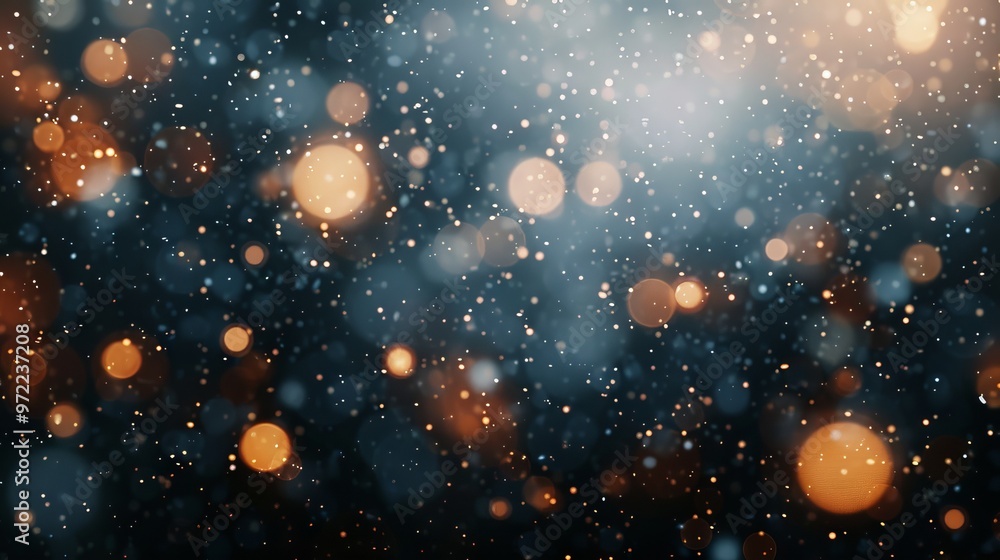 Aufkleber glowing blue particle bokeh abstract background with soft light effects, perfect for elegant digital