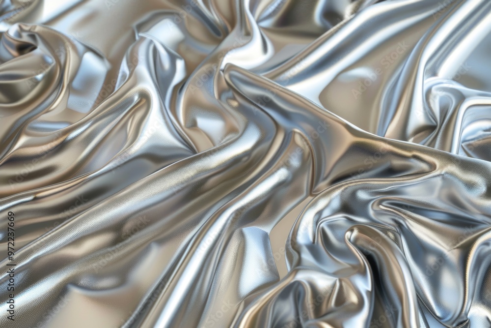 Poster a detailed view of metallic fabric texture, suitable for use in design or editorial projects