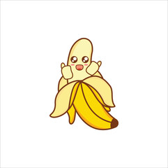 kawaii banana vector illustration design. Eps 10