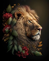 portrait of a lion
