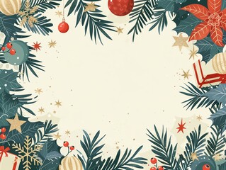 Elegant Christmas party invitation, festive design, flat design illustration