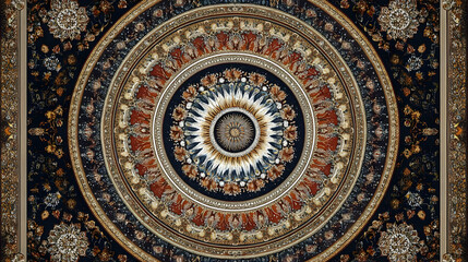 Ornate Gold and Black Ceiling Design