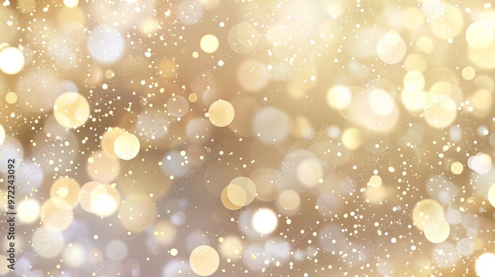 Poster golden bokeh blur abstract background with soft shimmering lights, perfect for festive designs, eleg