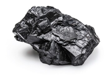 A small piece of coal sitting on a white surface
