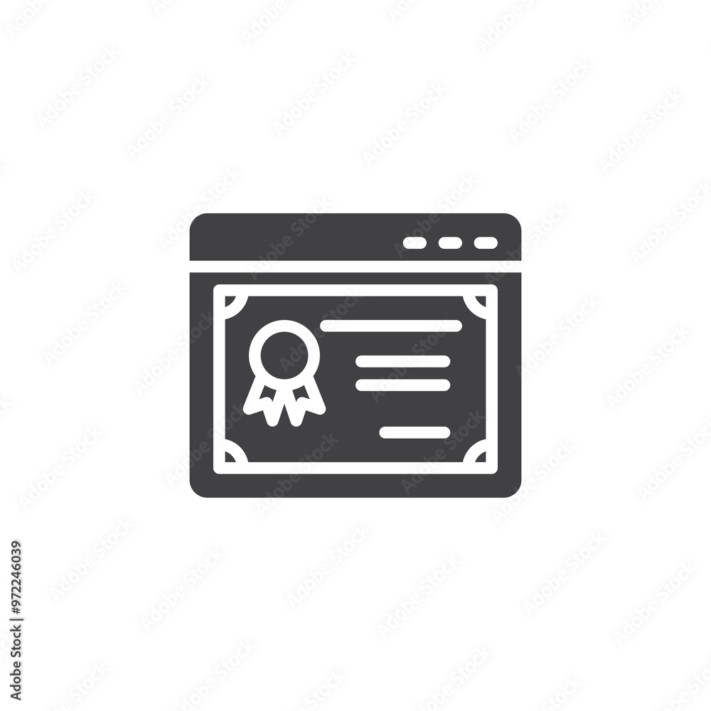 Canvas Prints certificate displayed on a computer screen vector icon