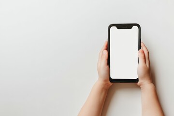 children hand using mobile phone.