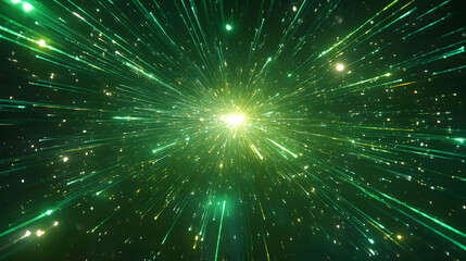 Green Light Burst Abstract Background
