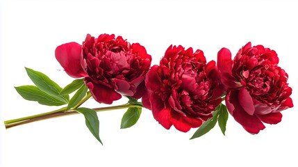 peony flowers on white background