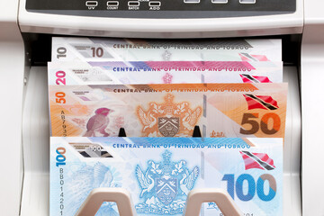 Trinidad and Tobago dollar in the counting machine