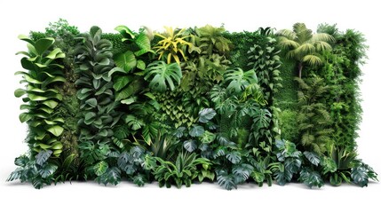 Fototapeta premium Various plant species mounted on a wall