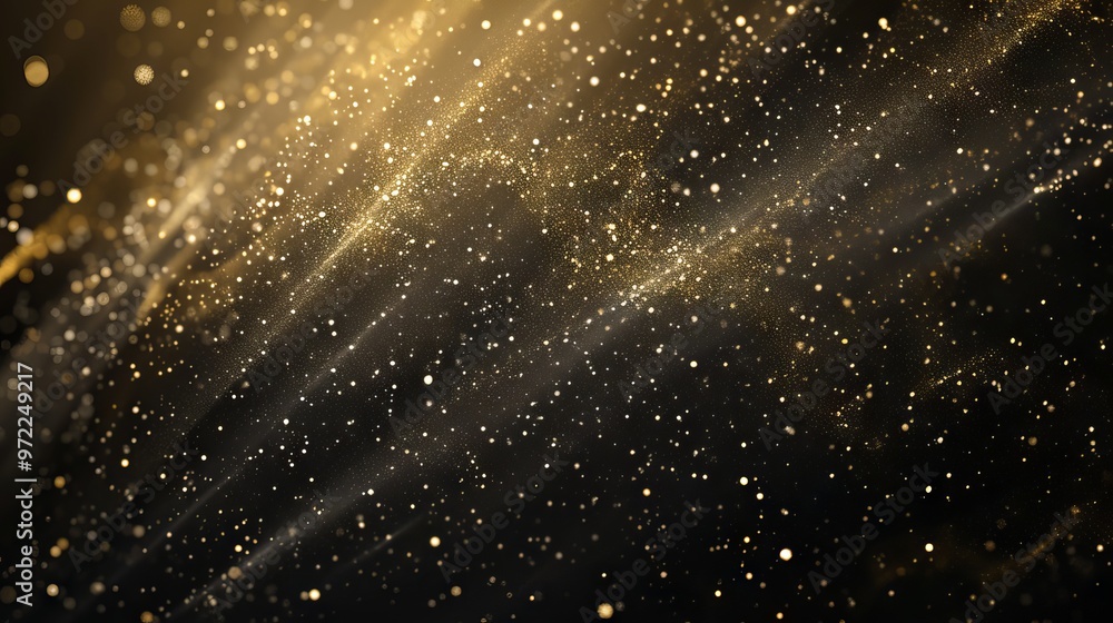 Poster golden bokeh blur abstract background with soft shimmering lights, perfect for festive designs, eleg