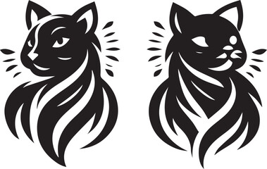 Cat silhouette vector collection