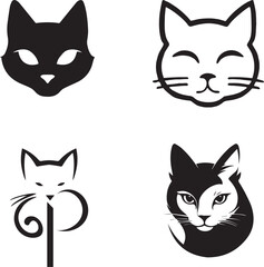 Cat silhouette vector collection