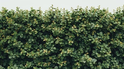 A photograph of a bush with green leaves against a white background