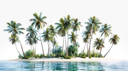 Obraz premium A group of palm trees standing tall on the sandy shore, perfect for coastal or tropical themed projects
