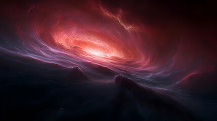 Abstract Red and Purple Galaxy Nebula Background